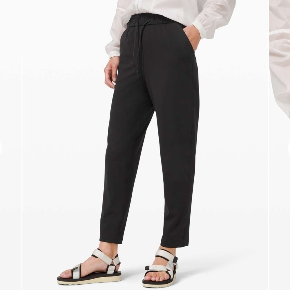 Lululemon Keep Moving Pant 7/8 High-Rise Black with Drawstring